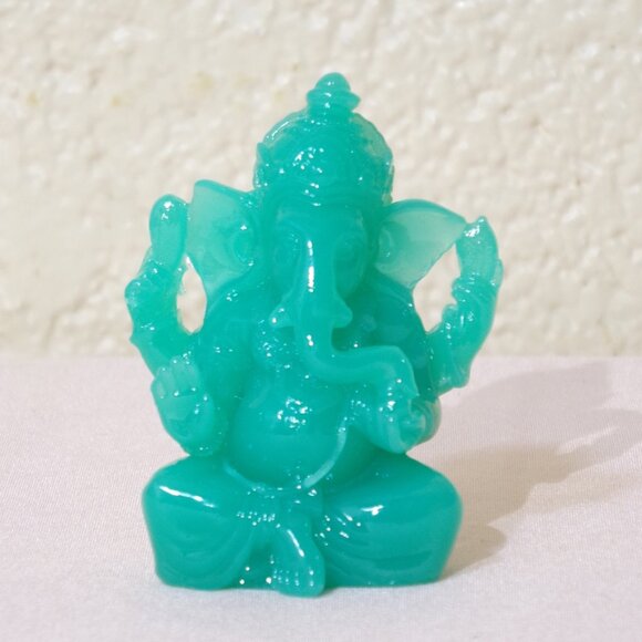 GANESH*GLOW in the DARK*STATUE-Jade Green Color-Shiva-Figurine-Gift New Beginnin - Picture 4 of 8